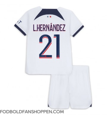 Paris Saint-Germain Lucas Hernandez #21 Udebanetrøje Børn 2023-24 Kortærmet (+ Korte bukser)